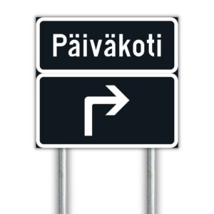 F17 Osoiteviitan ennakkomerkki Päiväkoti