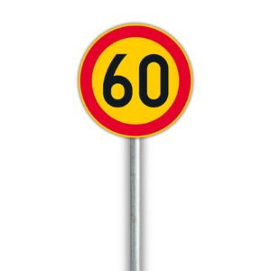 C32 Nopeusrajoitus 60 km/h liikennemerkki vuokraus
