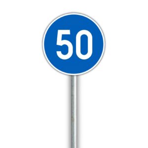 D10 Vähimmäisnopeus 50 km/h liikennemerkki