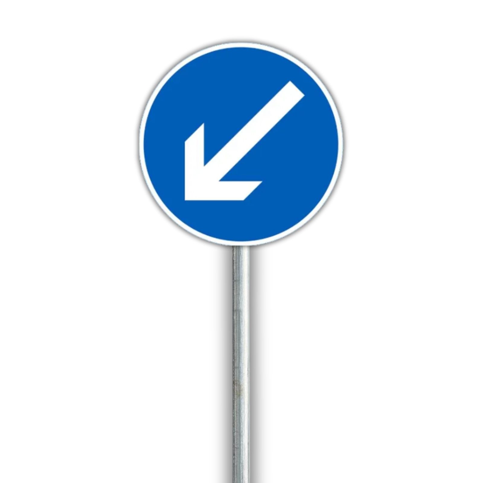 D3.2 Liikenteenjakaja liikennemerkki nuoli alas vasemmalle