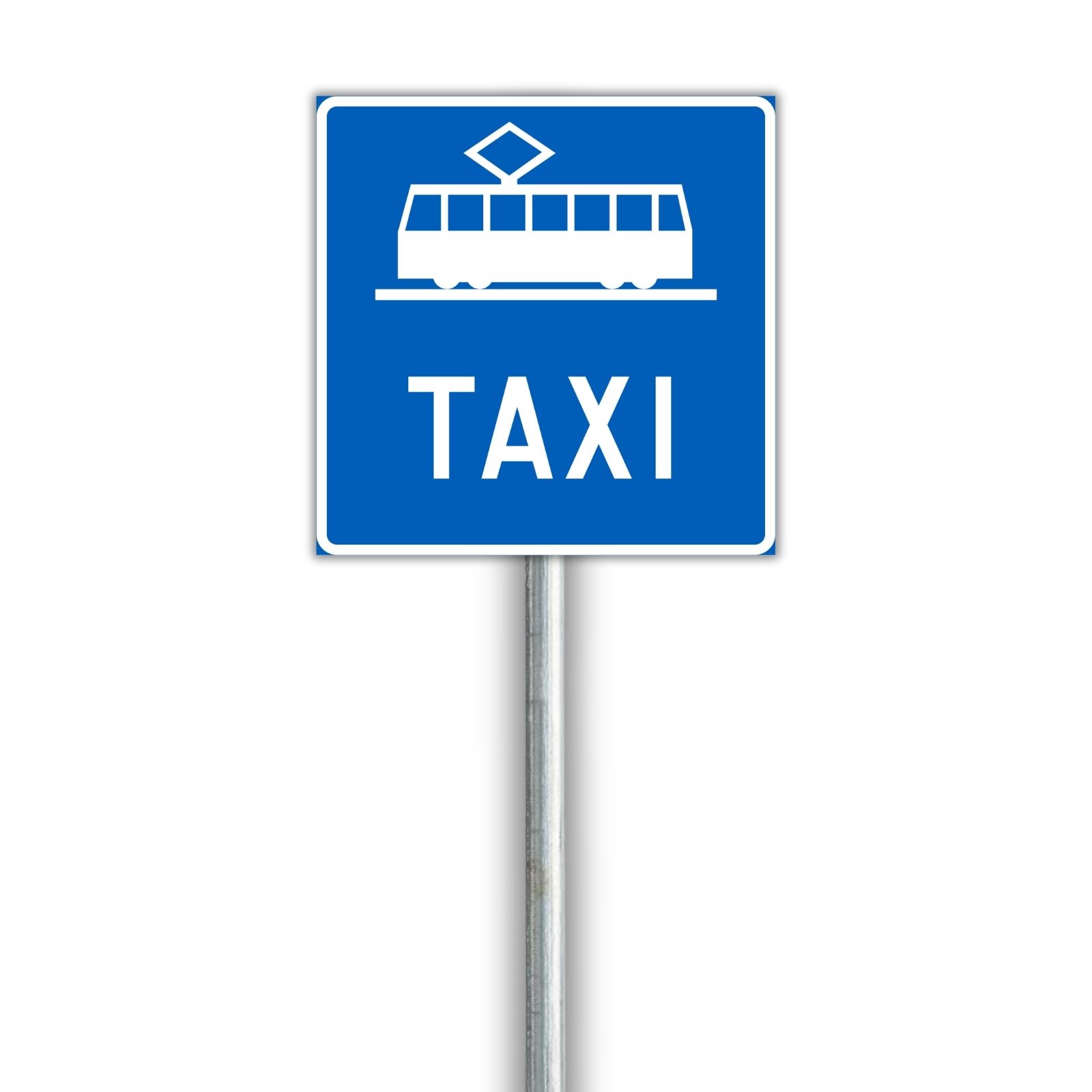E11.2 Raitiovaunukaista TAXI liikennemerkki