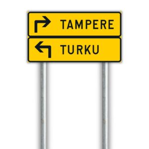 F4.2 Kiertotien suunnistustaulu liikennemerkki