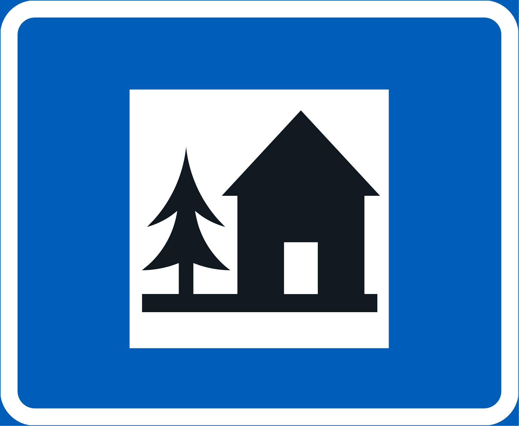 G16 Retkeilymaja liikennemerkki